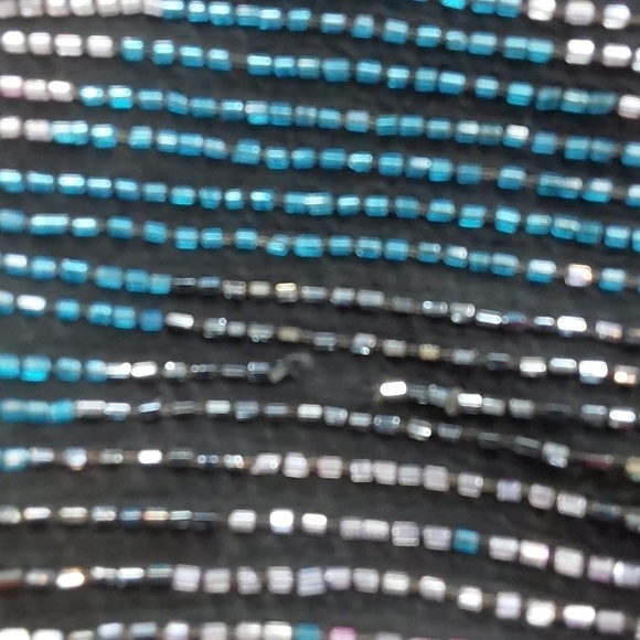 Carolyne Barton Purple Heavily Beaded Geometric Vintage Dressy Blouse Sz.L - Picture 11 of 12